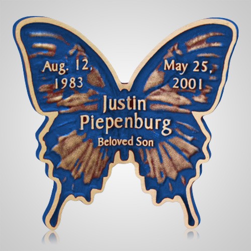 Blue Butterfly Grave Bronze