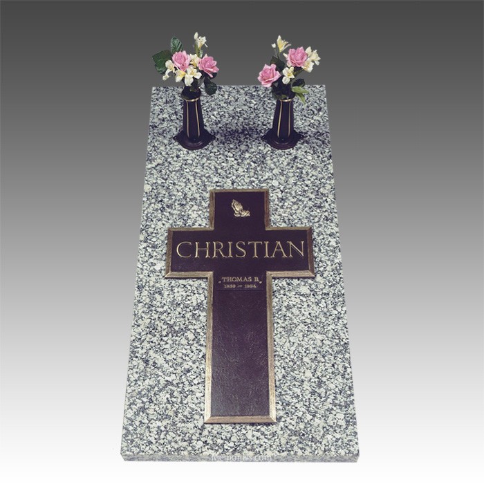 bronze cross ledger companion grave marker