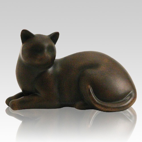 Tabby Cozy Cat Cremation Urn