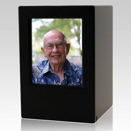 Black Eternity Large Photo Wood Urn