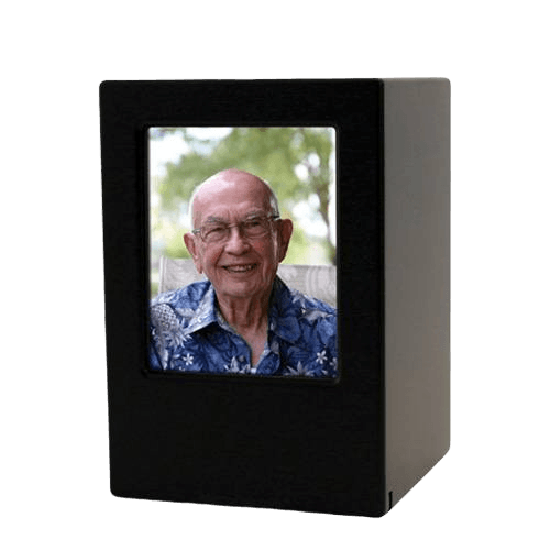 Black Eternity Medium Photo Wood Urn