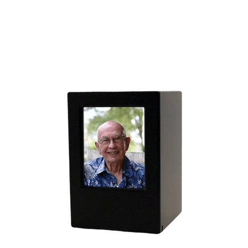 Black Eternity Keepsake Photo Wood Urn