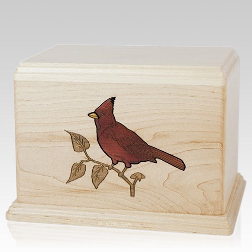 Cardinal Wood Cremation Urn
