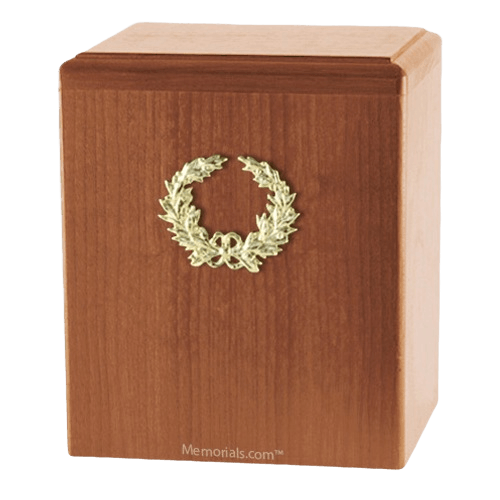 Champion Wreath Light Cherry Cremation Urn