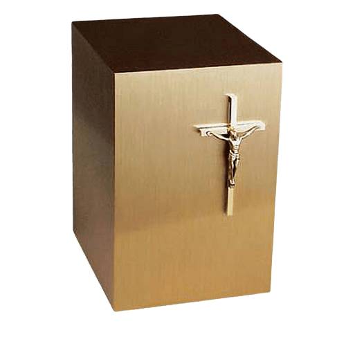 Classic Crucifix Bronze Cremation Urn