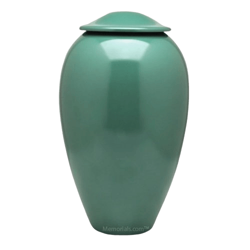 Classic Green Metal Cremation Urn