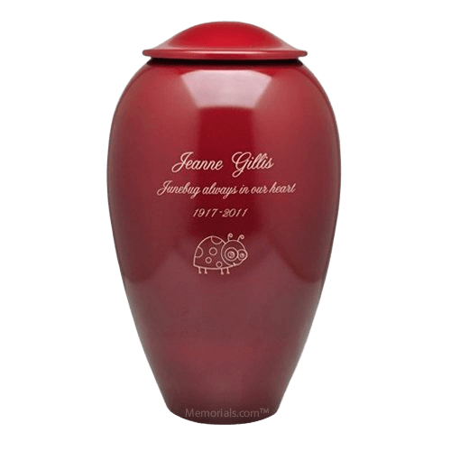 Red Cremation Urns, Metal, Personalized