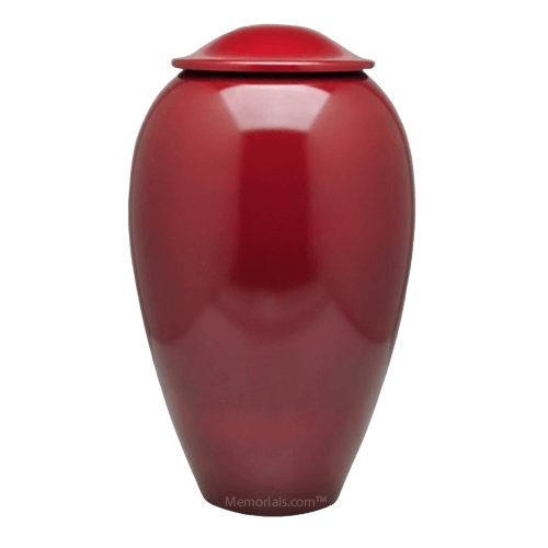 Classic Red Metal Cremation Urn