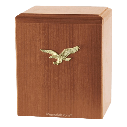 Eagle Ascent Light Cherry Cremation Urn