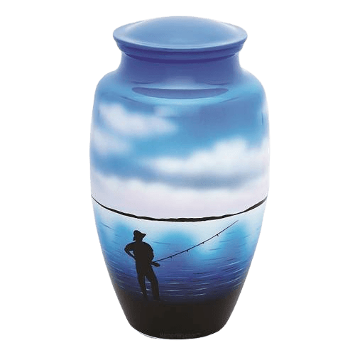 Fisherman Metal Cremation Urn