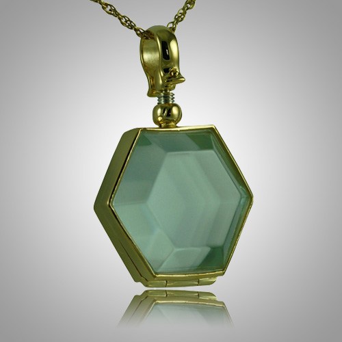 Hexagon Glass Locket Memorial Jewelry Ii - Glass Locket Pendants Hexagon Glass Locket Memorial Jewelry Ii - Glass Locket Pendants