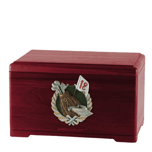 Golfing Rosewood Cremation Urn