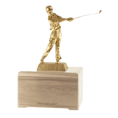 Golfing Fan Maple Cremation Urn