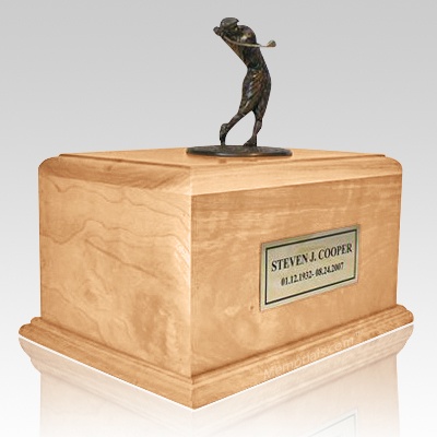 Golfing to Heaven Oak Urn