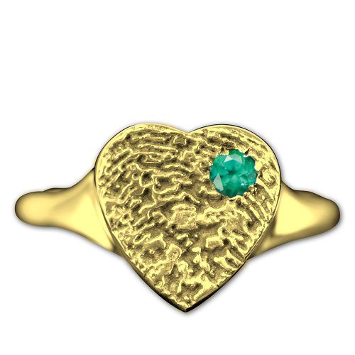 Heart Ring 18k Gold Print Keepsake