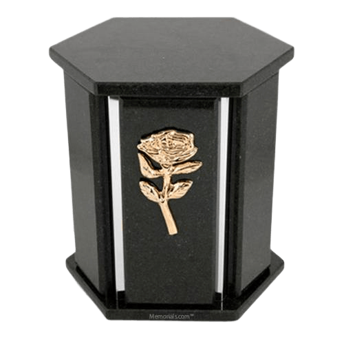 Hexagon Silver Black Cambrian Urn