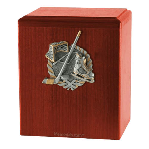 Hockey Fan Cherry Cremation Urn