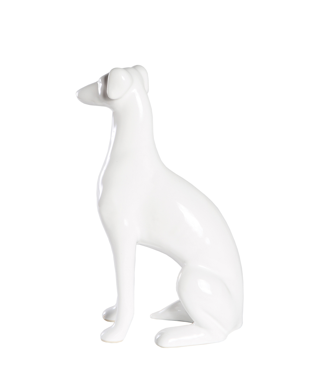 Sitting Greyhound Metallic Cremation Urn