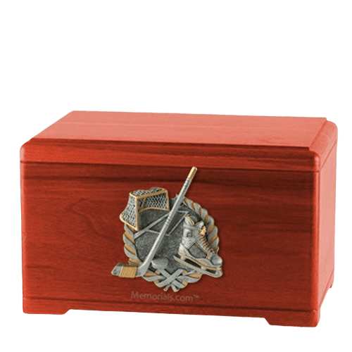 Ice Hockey Cherry Cremation Urn