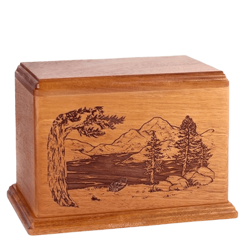 Lakeside Companion Cherry Wood Urn