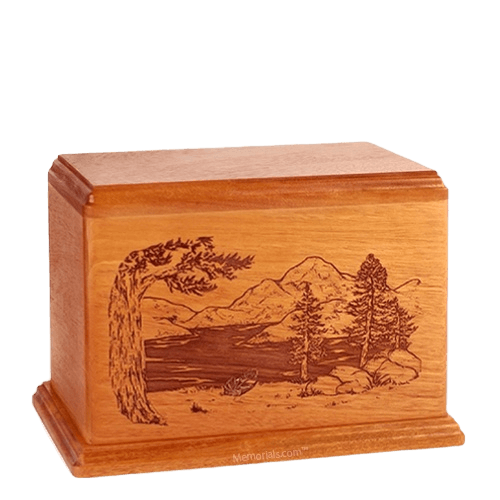 Lakeside Individual Mahogany Wood Urn