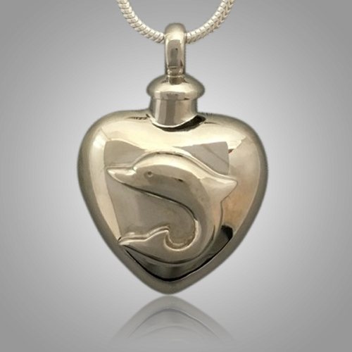 IJD9745 Personalized Feather Heart Cremation Pendant Hold