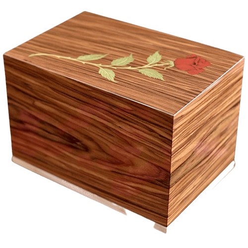 Last Rose Wood Cremation Urn