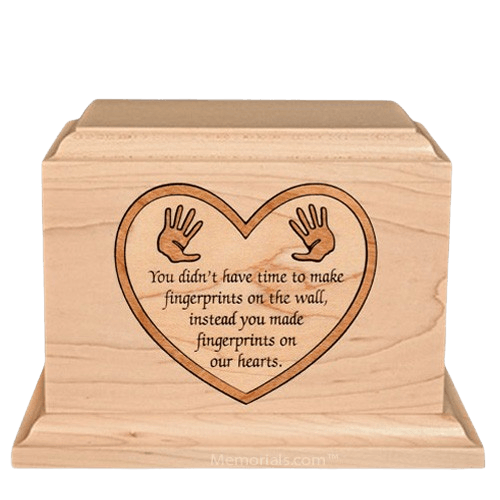 Little Hands Children Wood Urn