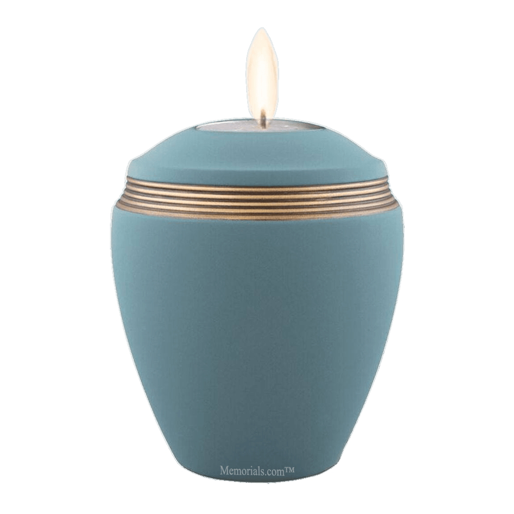 Luma Misty Blue Tea Light Keepsake Urn