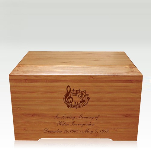 Music Notes Bamboo Distinction Green Cremation Urn