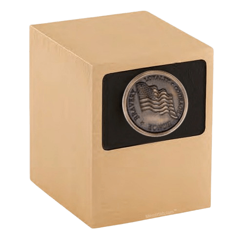 Patriot Flag Bronze Military Urn