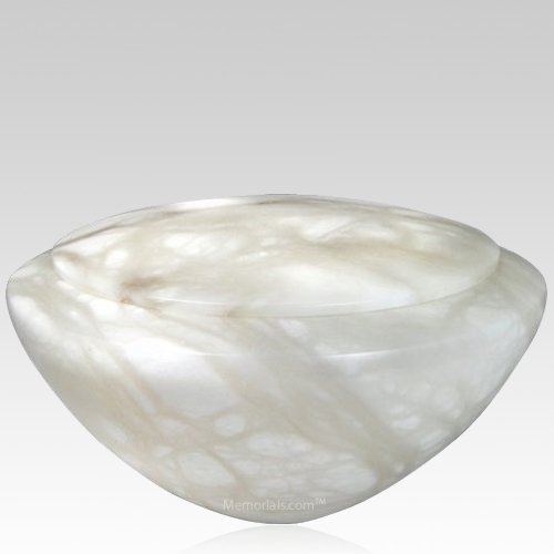 Pure White Stone Cremation Urn