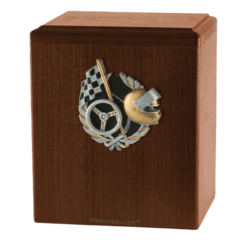 Race Car Walnut Cremation Urn