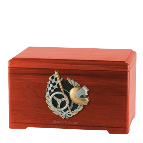 Racecar Fan Cherry Cremation Urn