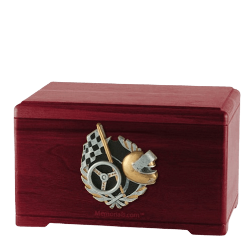 Racecar Fan Rosewood Cremation Urn