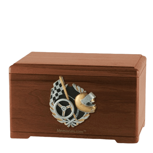 Racecar Fan Walnut Cremation Urn