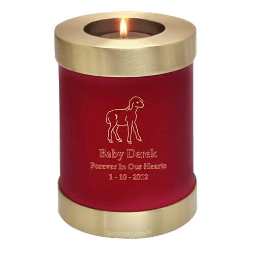 Red Child Candle Small Cremation Urn