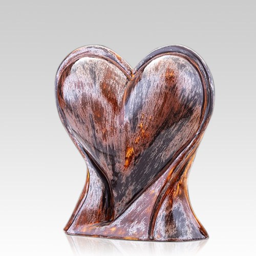 Rustic Heart Small Ceramic Pet Urn