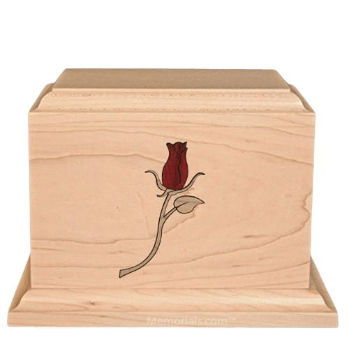 Tea Rose Children Wood Urn