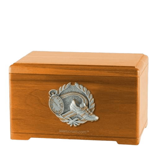 Track Fan Oak Cremation Urn