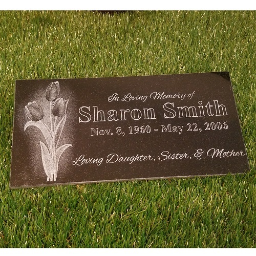 Tulips Granite Memorial Stone