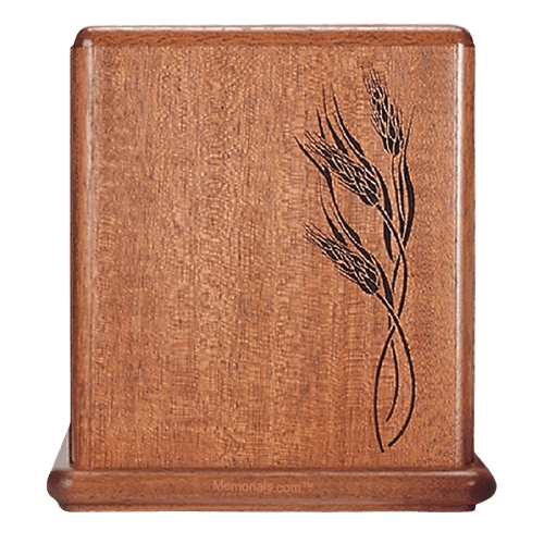 Wheat Mahogany Cremation Urn