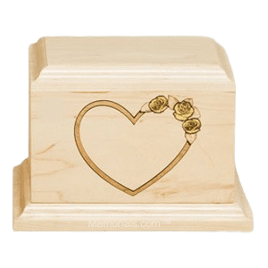 Yellow Rose Maple Wood Cremation Urn