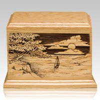 Shining Seas Wood Cremation Urn