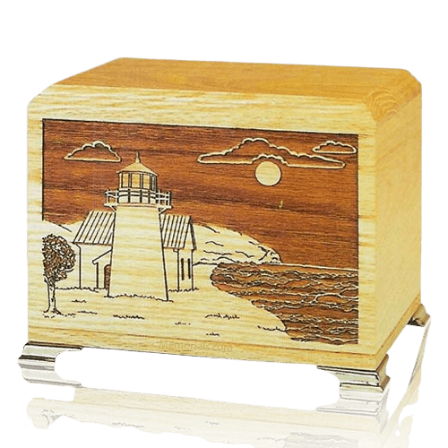 Lighthouse Oak Wood Cremation Urns