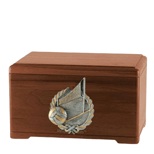 Volleyball Fan Walnut Cremation Urn