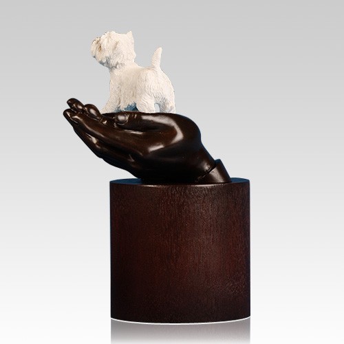 Westie Hands Dog Cremation Urn