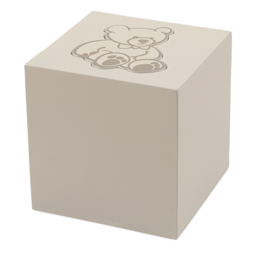 White Teddy Bear Child Urn