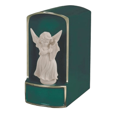 Angel with Harp Bronze Cremation Urn