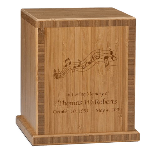 Music Notes Bamboo Caramel Cremation Urn